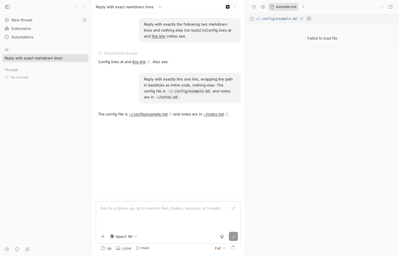 inline code links before click