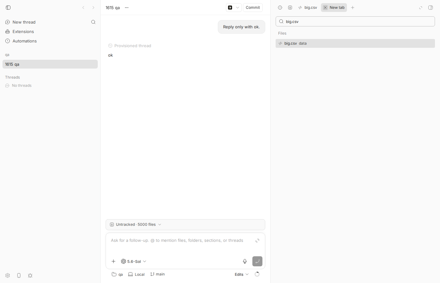 Search files typed big.csv