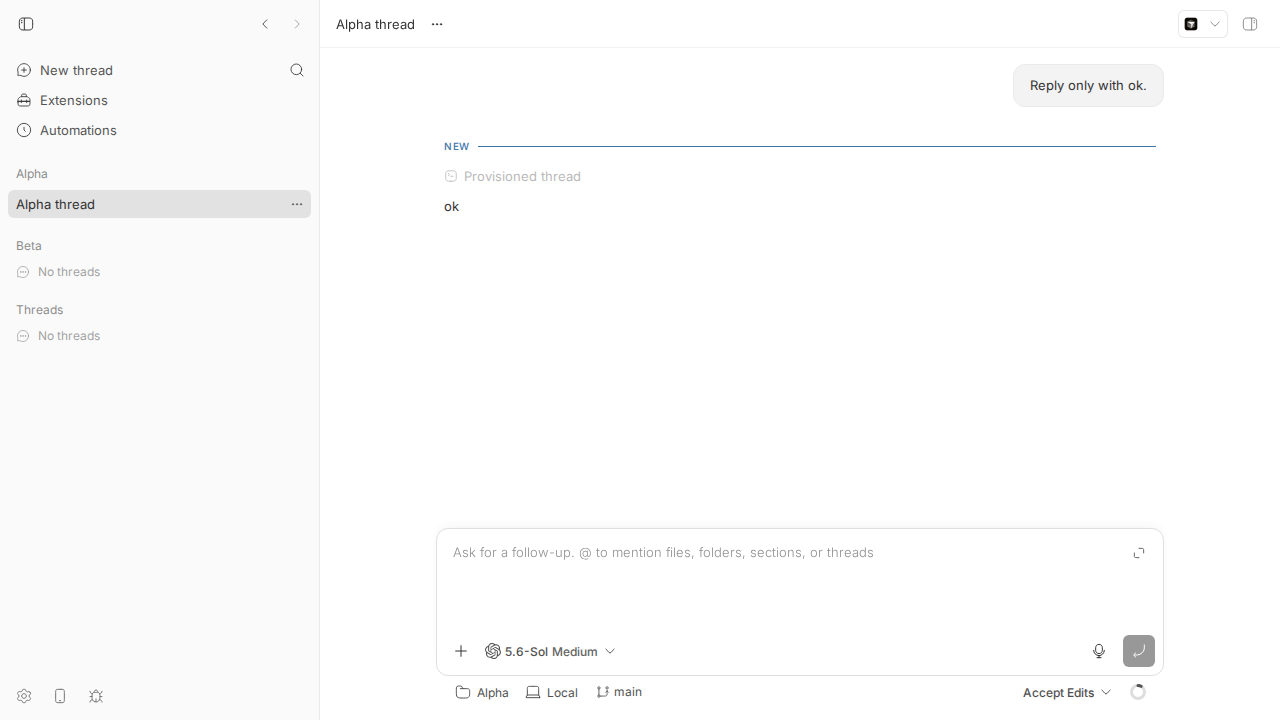 Alpha thread open