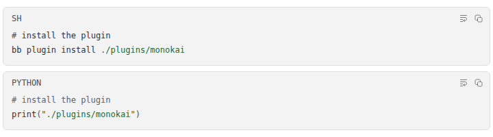 Zoomed assistant code blocks