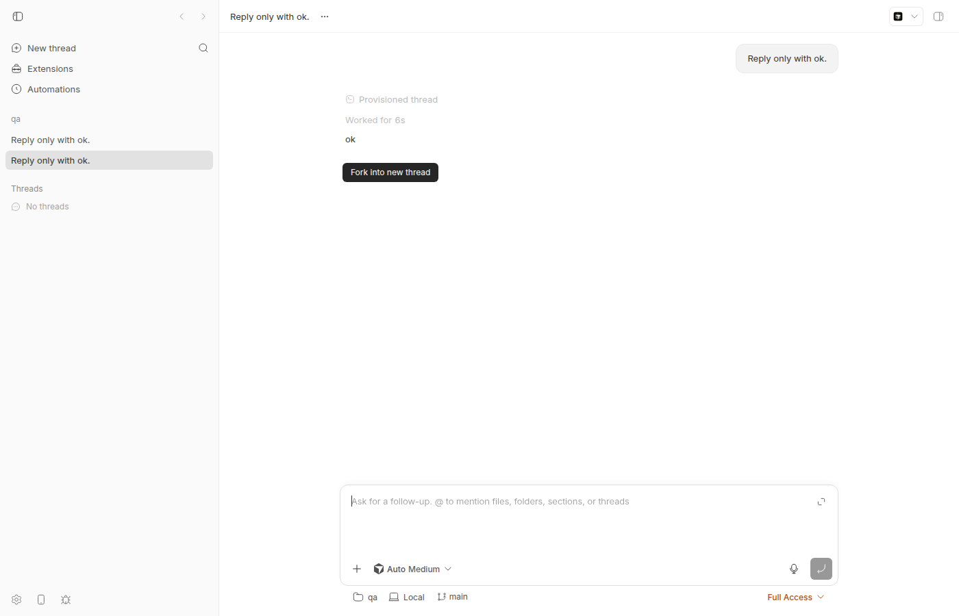 Cursor source thread with Fork into new thread tooltip