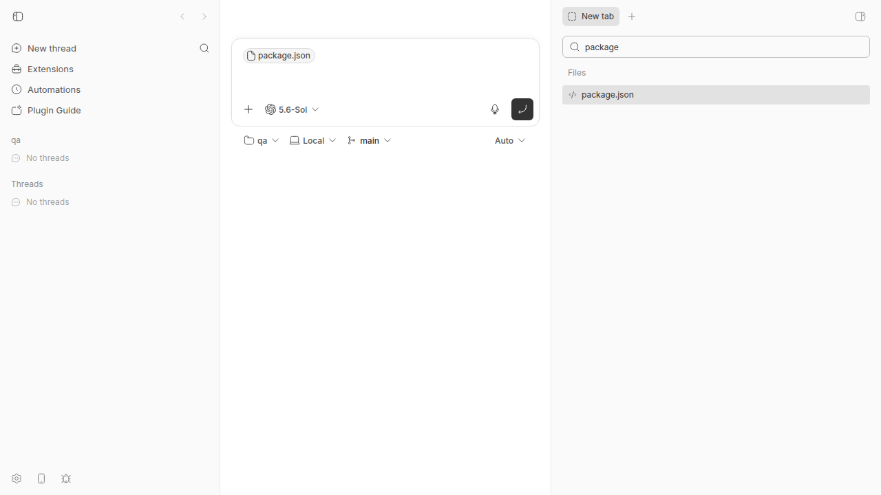 A draft composer and a file search result for package.json