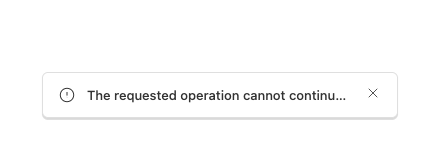 Close view of the title-only toast ending in an ellipsis with no Show more button