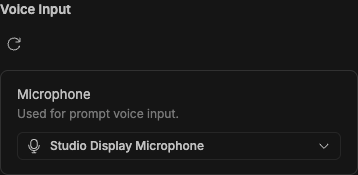 Compact settings section with the refresh icon on a separate row