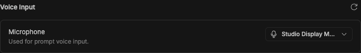 Wide settings section with the refresh icon beside the heading