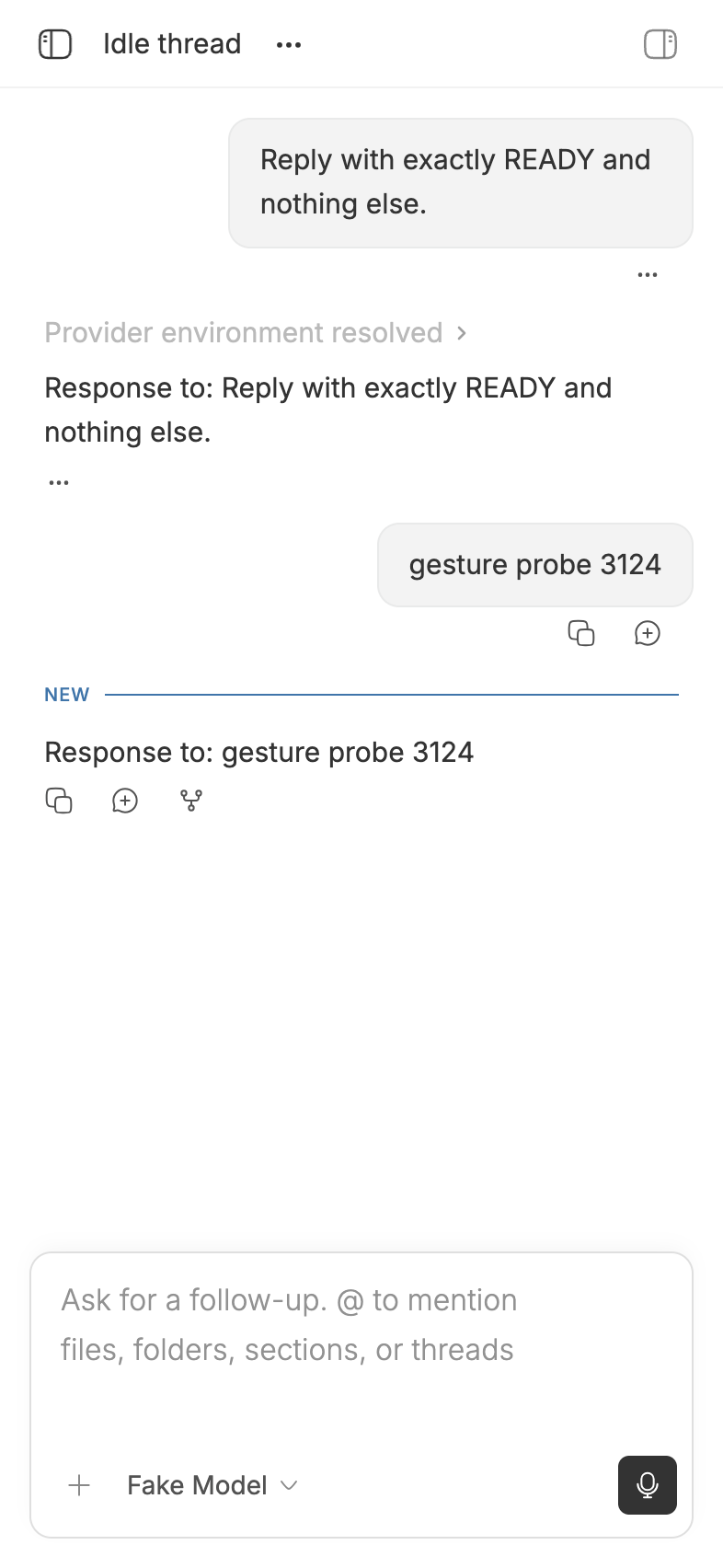 Timeline showing the first probe and its provider response after one touch