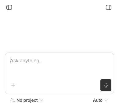 Mobile new-thread composer before entering a slash command