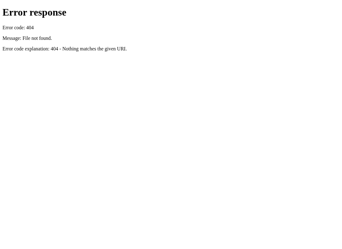Second run actual 404 browser screenshot