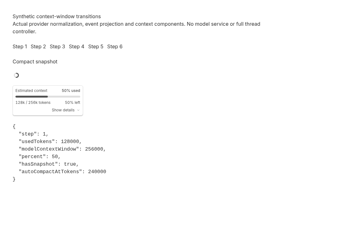 Actual second Chromium capture, transition 1: context ring and token label
