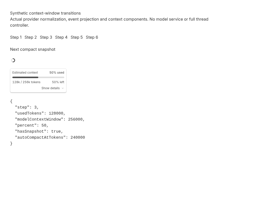 Actual second Chromium capture, transition 3: context ring and token label