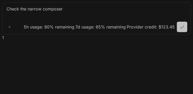 Before in landscape: all usage indicators and Send are visible