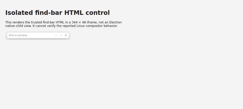 Actual browser capture of the trusted find-bar HTML rendered in a fixed-size iframe, with a visible Find in window input