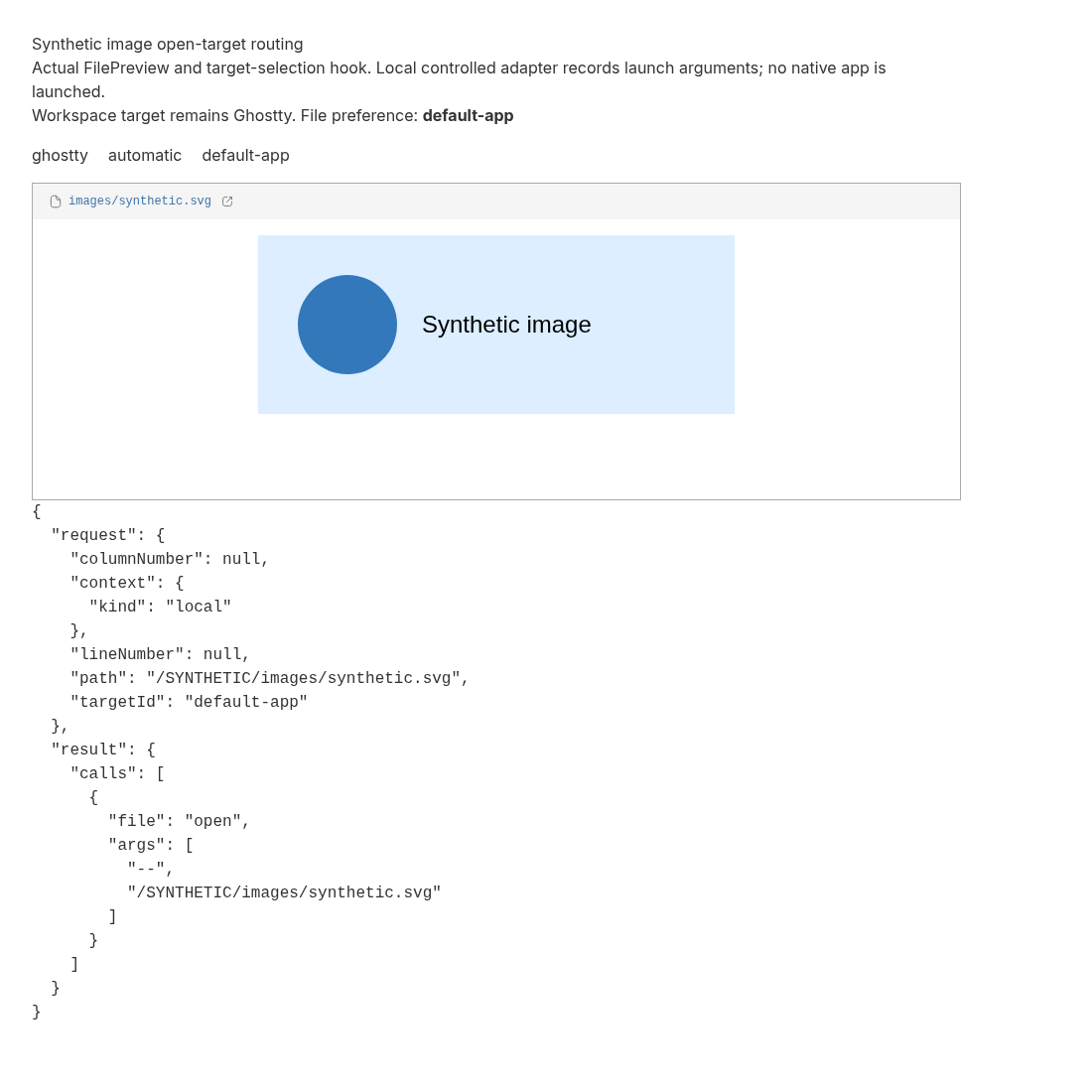 Actual second Chromium screenshot with default-app file preference and recorded invocation