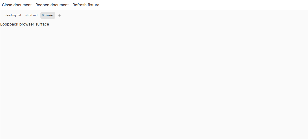 Browser surface selected in the secondary panel